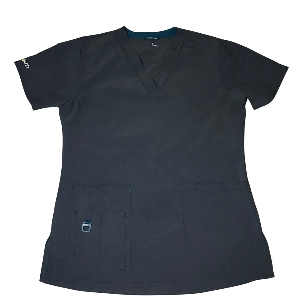 Carhartt Force Womens V-Neck Scrub Top Charcoal Grey C12110 Small Short Sleeve